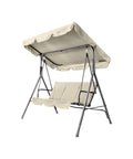 Dondolo da Giardino 3 Posti in Acciaio con Tettoia Regolabile e Cuscini Beige Ean-8023755056797