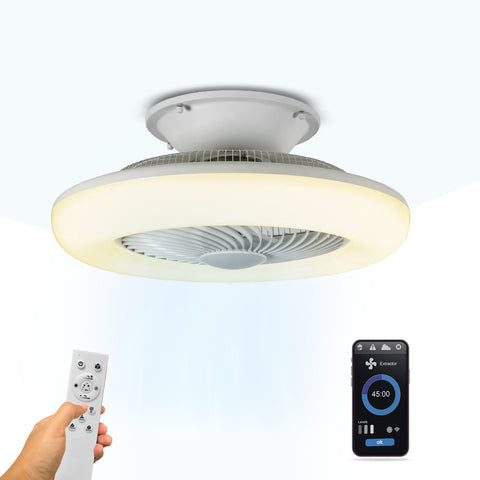 Ventilatore Soffitto LED Dimmerabile Smart Wi-Fi con Telecomando e App Tuya