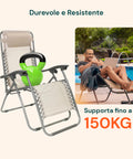 Durevole e resistente supporta fino a 150kg con cuscino regolabile per comfort e relax a piscina e giardino