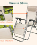 Elegante e robusta con struttura in acciaio e tessuto textilene traspirante, idrorepellente e anti-UV per ogni stagione