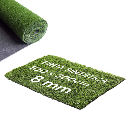 Prato Verde Sintetico Basik 8 Mm H100xl300 Cm In Polipropilene Uv