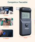 Etilometro portatile compatto 12x5 cm tascabile per auto, borsa e tasca, perfetto per controlli alcol ovunque
