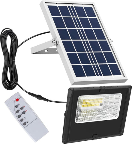 Faretto Solare LED 40W IP66 Crepuscolare con Telecomando e Timer