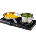 Fornello elettrico a infrarossi 2400W con doppia piastra portatile per riscaldamento rapido e uniforme, ideale per cucina versatile