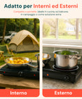 Fornello elettrico adatto per interni ed esterni, perfetto per campeggio, balcone e cucina, compatto e portatile 2400W per ogni situazione