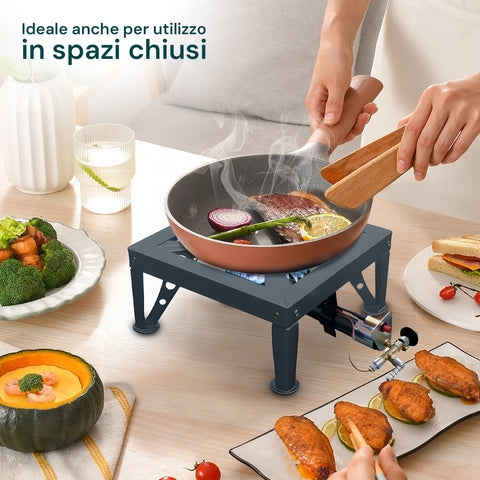 Fornellone a Gas 7,5 Kw con Termocoppia e Bruciatore da 170mm