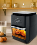 Friggitrice ad aria Wintem 12L con ricettario incluso, 1800W, temperatura 80-200°C, capacità 12 litri, pollo croccante in cucina