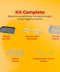 Friggitrice ad aria Wintem kit completo con vassoio olio, asta pollo allo spiedo, cestello rotante, vassoio cottura, accessorio riporre