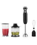 Frullatore elettrico 4 in 1 con accessori: contenitore graduato, tritatutto, frusta e supporto per cucina completa