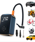 Kit completo gonfiatore elettrico con accessori per auto, moto, biciclette e palloni - compressore portatile con adattatori universali inclusi