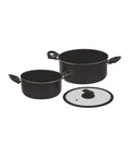 immagine-1-accademia-mugnano-set-2-casseruole-in-alluminio-con-coperchio-in-vetro-2024cm-nero-ean-8010111052258