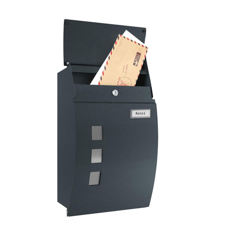 Cassetta Postale a Muro Moderna in Acciaio Inox con Finestra Nome e 2 Chiavi