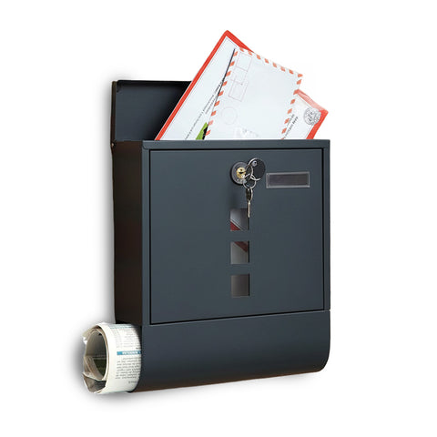 avilia home cassetta postale in acciaio inox con serratura e scomparto giornali ean 8052879011146