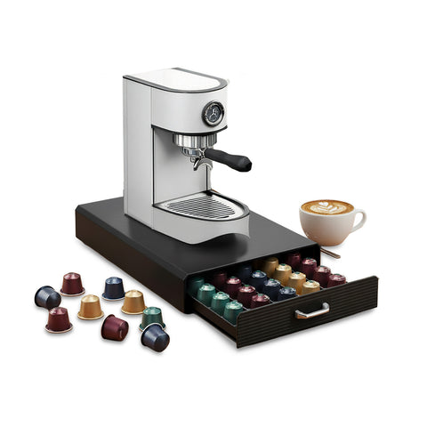Organizer Capsule Caffè 1 Cassetto Nero Elegante – Capienza 50 Capsule