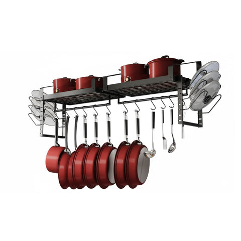 Organizer da Parete con 12 Ganci per Pentole, Coperchi e Utensili – Set 2