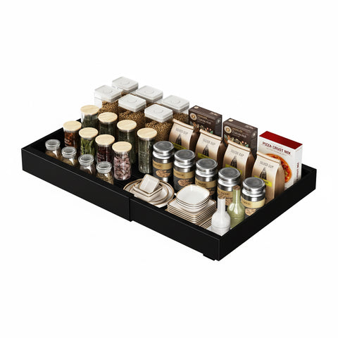 Organizer da Cucina Estensibile Salvaspazio in Acciaio – Porta Spezie e Accessori