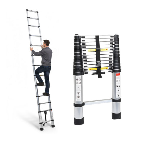 Scala Telescopica Professionale 7-13 Gradini in Acciaio – Uso Domestico e Lavoro