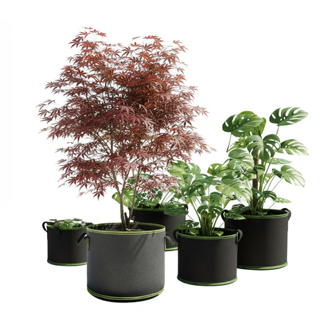 Vasi da Coltivazione in Tessuto con Manici, 10-75L, Set da 5