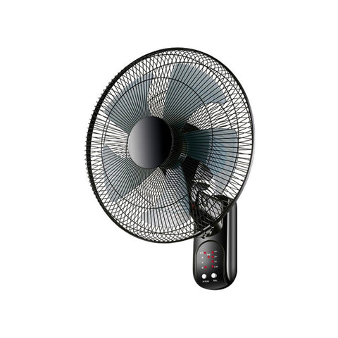 Ventilatore A Parete 5 Pale 3 Velocità Con Telecomando 60w Nero