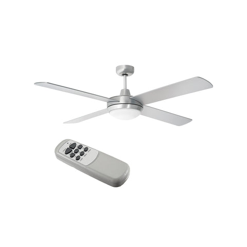 Ventilatore Da Soffitto 4 Pale 3 Velocità Con Luce E Telecomando 60w Bianco