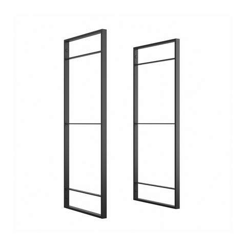 Set 2 Strutture Verticali Componi Scaffale Da Parete In Acciaio 83x35cm Nero