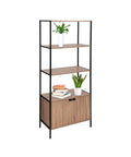 immagine-1-five-simply-smart-libreria-scaffale-2-ripiani-con-mobile-basso-68x35x176cm-nero-ean-3560232580437