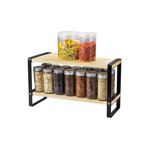 Mensola Da Cucina Relaxdays Scaffale Portaspezie A 2 Ripiani, Organizer Tavolo Scaffale Salvaspazio