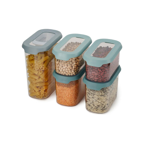 Set 5 Contenitori Con Misurino Da Cucina In Plastica