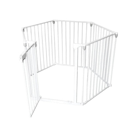 Box Di Sicurezza Per Bambini Con Cancelletto In Metallo 119x5x74cm Bianco