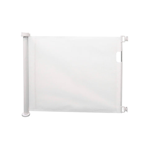 Cancelletto Di Sicurezza Per Bambini Con Tenda Estensibile 130x8x88cm Bianco