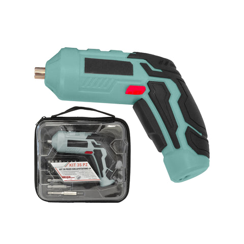 Mini Avvitatore 4v Con Batteria 1500 Mah E Astuccio Con 34 Accessori