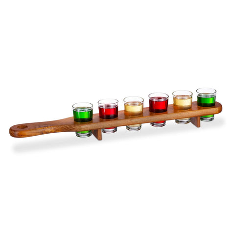 Porta Bicchierini Chupitos in Legno con 6 Shot Glass da 40ml – 45 cm