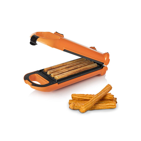 Piastra Elettrica Per 4 Churros Antiaderente 700w Arancione