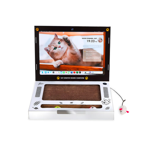 puppy lovers graffiatoio interattivo per gatti a forma di pc portatile con giochi inclusi ean 8054806950092
