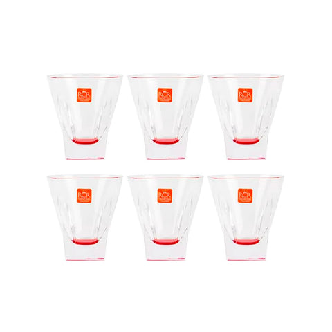 Set 6 Bicchieri 27cl Fusion Gambo Rosso Rcr