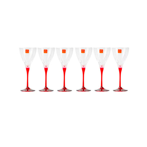 Set 6 Calici 21cl Fusion Gambo Rosso Rcr