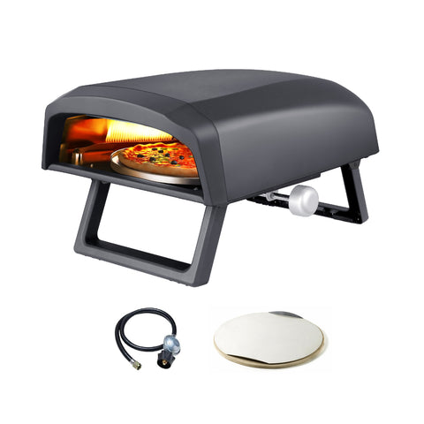 Forno Pizza A Gas Piatto Rotante Con Borsa E Rotella 4000w 64x44x31,5cm