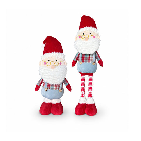 saint joy babbo natale estensibile in tessuto con gambe allungabili decorazione natalizia ean 8056819079036