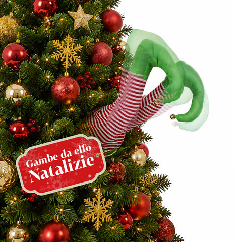 Babbo Natale Incastrato nell'Albero con Gambe Animate e Musica