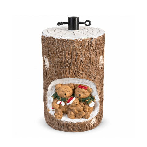 saint joy base albero di natale a tronco con led animati e personaggi 3d per alberi fino a 180 cm copribase in ferro e magnesio con aggancio 4 cm ean 8056819080278