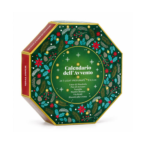 Calendario avvento candele profumate con 24 tealight in 6 fragranze