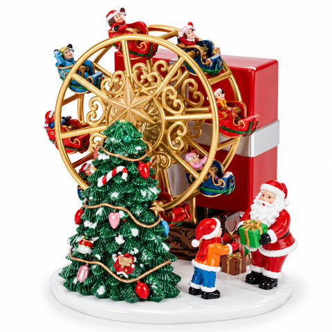 saint joy carillon natalizio ruota panoramica a carica con babbo natale 14cm ean 8056819081190