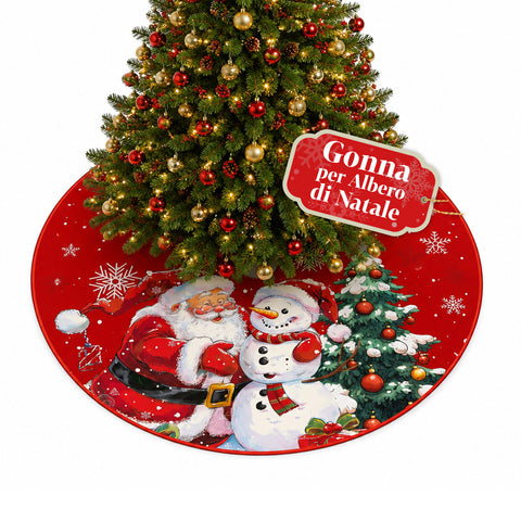 Copri Base Albero di Natale di 120 cm in Peluche, 4 Fantasie