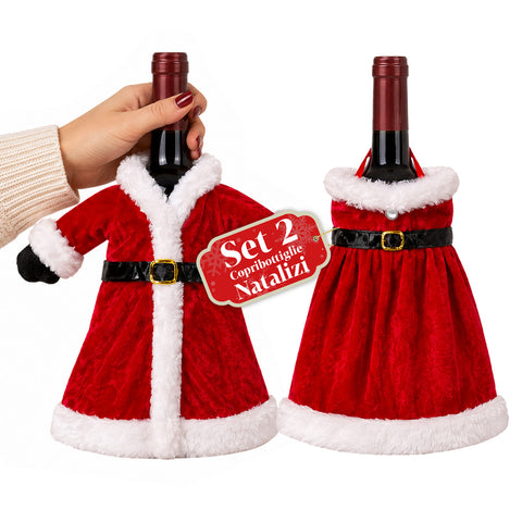 saint joy copri bottiglia natale set 2 pezzi cappotto e abito con cintura ean 8050043128423