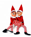 saint joy elfi di natale set 2 pezzi flessibili h40 cm 2 fantasie ean 8050043128430