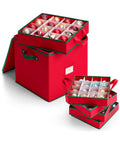 saint joy organizer per 64 palline di natale in tessuto oxford e tnt con coperchio e manici ean 8050043127556