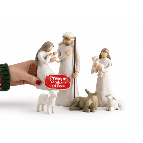 saint joy presepe moderno 6 pezzi in resina effetto intagliato ean 8050043128164