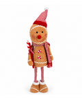 saint joy pupazzo pan di zenzero natalizio espandibile 50 80 cm decorazione natale in peluche con gambe telescopiche 2 varianti ean 8056819079746