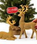 saint joy renne natalizie dorate set 2 pezzi in resina distesa ed eretta ean 8050043127983