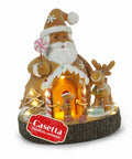 saint joy santa ginger decorazione natalizia babbo natale pan di zenzero santa ginger con luci led musica e porta apribile casetta luminosa in resina 206 cm ean 8050043127631